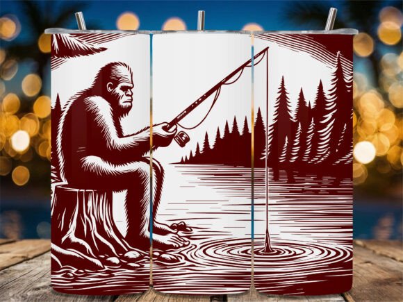 Bigfoot Fishing Lake Scene Tumbler Review