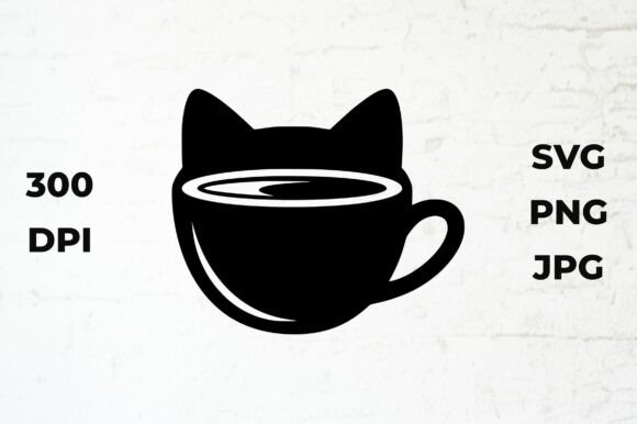 Cat Coffee Cup Silhouette Vector Review
