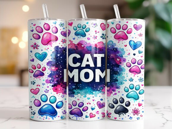 Cat Mom Paw Print 20 Oz Tumbler Wrap Review