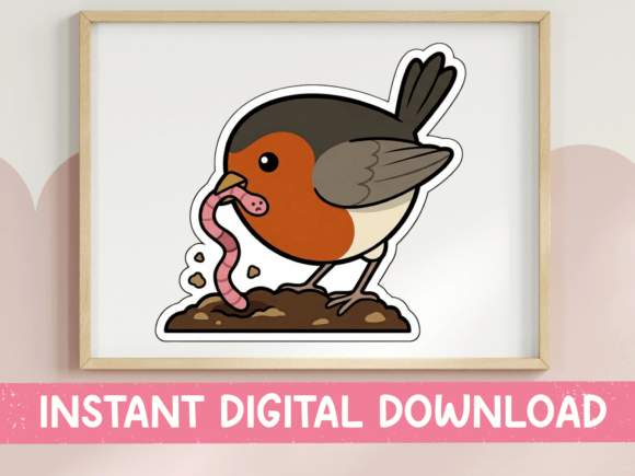 Cute Robin Bird Eating Worm Review