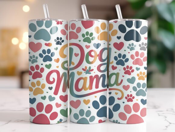 Dog Mama Paw Heart 20oz Tumbler Wrap PNG Review