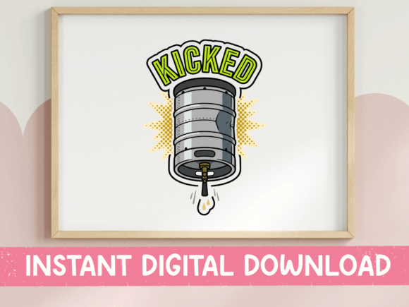 Kicked Beer Keg Cartoon Art Review