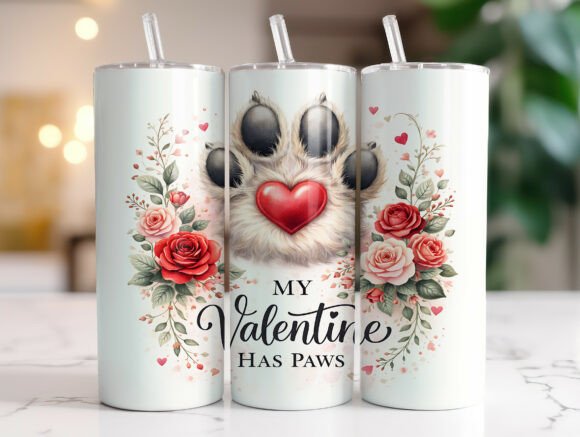 My Valentine Has Paws 20oz Tumbler Wrap Review