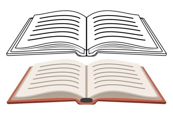 Open Book SVG Bundle - Book Outline Review