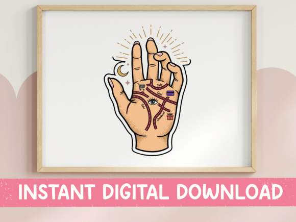 Palmistry Hand Mystic Line Art Review