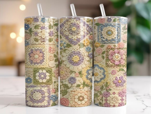 Pastel Crochet Patchwork Tumbler Wrap Review