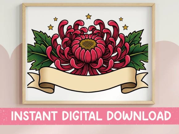 Red Chrysanthemum Tattoo Banner Flag Review