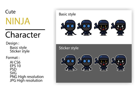 Set of Cute Ninja Character Review