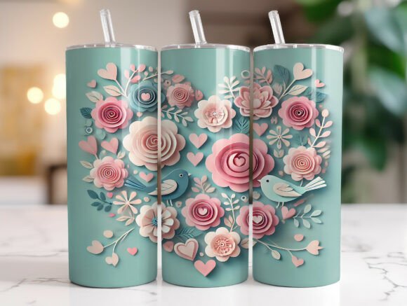 Valentine Floral Birds 20oz Tumbler Wrap Review